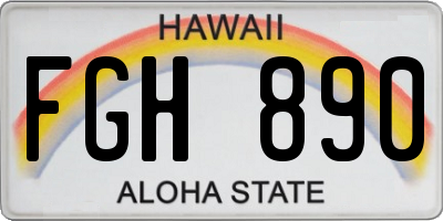 HI license plate FGH890