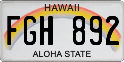 HI license plate FGH892