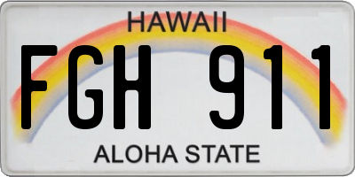 HI license plate FGH911