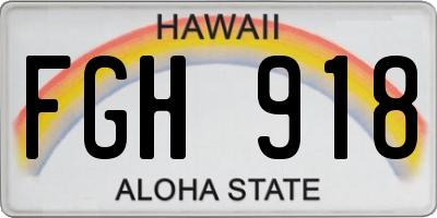HI license plate FGH918