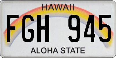 HI license plate FGH945