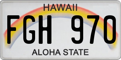 HI license plate FGH970