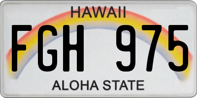 HI license plate FGH975