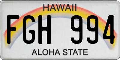 HI license plate FGH994