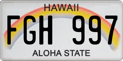 HI license plate FGH997