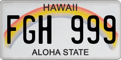 HI license plate FGH999