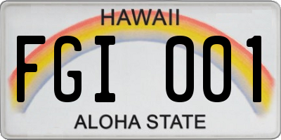 HI license plate FGI001