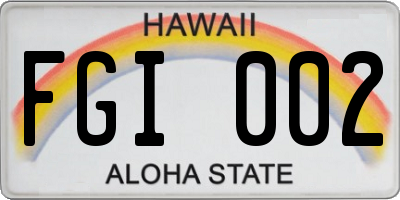 HI license plate FGI002