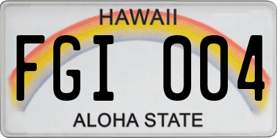 HI license plate FGI004