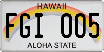 HI license plate FGI005