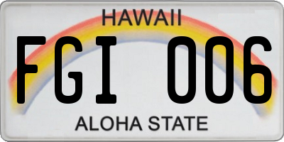 HI license plate FGI006