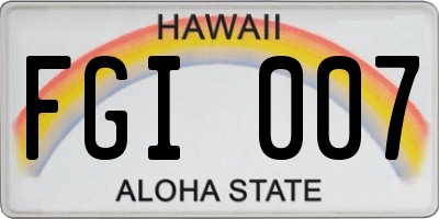 HI license plate FGI007