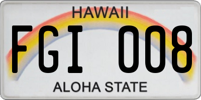HI license plate FGI008