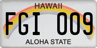 HI license plate FGI009