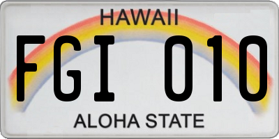 HI license plate FGI010