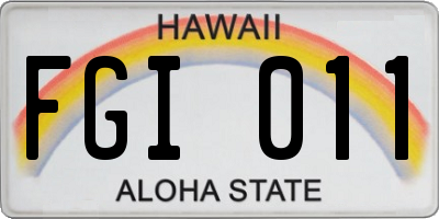 HI license plate FGI011