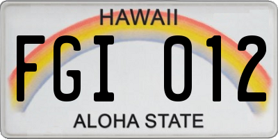 HI license plate FGI012