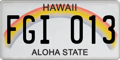 HI license plate FGI013