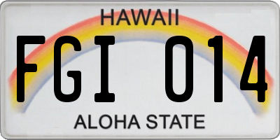 HI license plate FGI014
