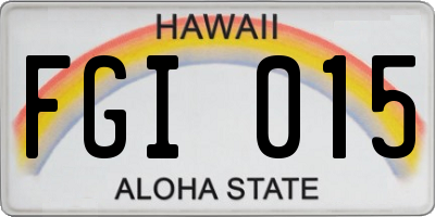 HI license plate FGI015
