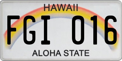 HI license plate FGI016