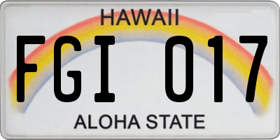 HI license plate FGI017