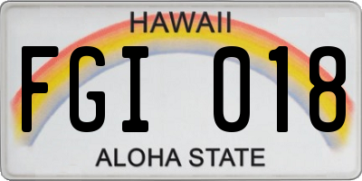 HI license plate FGI018