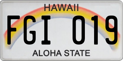 HI license plate FGI019