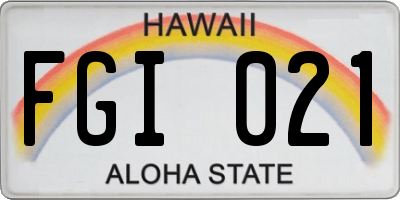 HI license plate FGI021