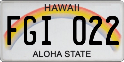 HI license plate FGI022