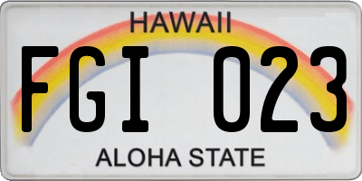 HI license plate FGI023
