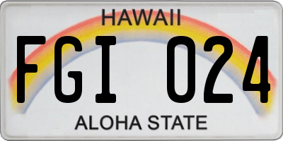 HI license plate FGI024