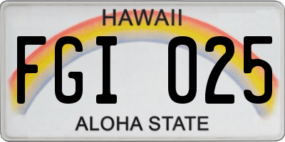 HI license plate FGI025