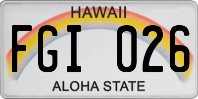 HI license plate FGI026