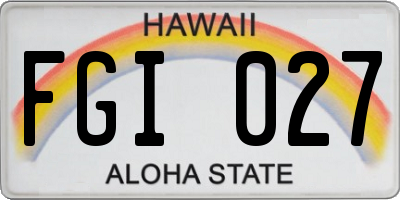 HI license plate FGI027