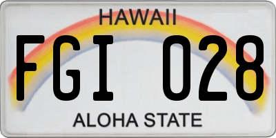HI license plate FGI028