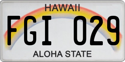 HI license plate FGI029