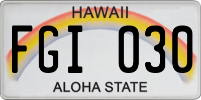 HI license plate FGI030