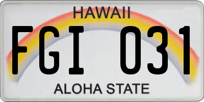 HI license plate FGI031