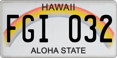 HI license plate FGI032