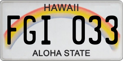 HI license plate FGI033