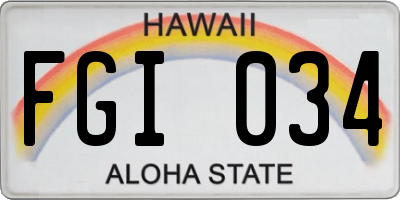 HI license plate FGI034