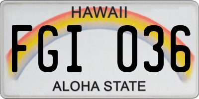 HI license plate FGI036
