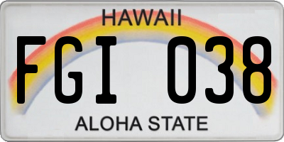 HI license plate FGI038
