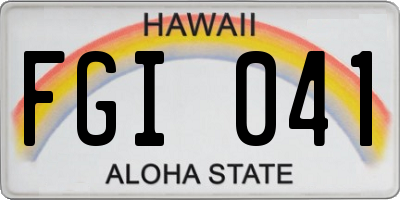 HI license plate FGI041