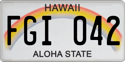 HI license plate FGI042
