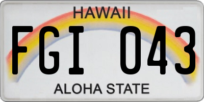 HI license plate FGI043
