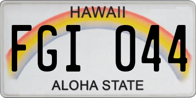 HI license plate FGI044