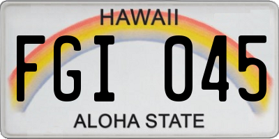 HI license plate FGI045