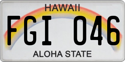 HI license plate FGI046